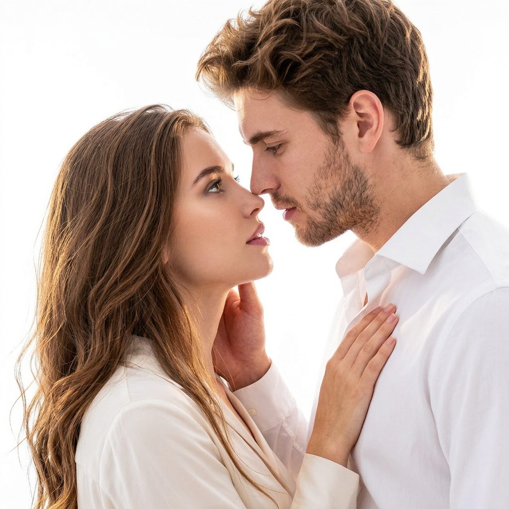 Happy couple in love after spiritual healing